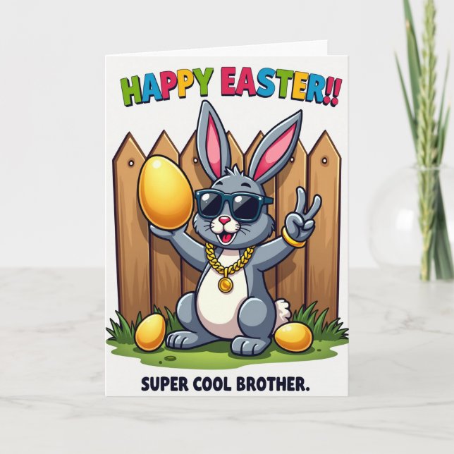 Carte Cool Bunny Holiday Card (Devant)