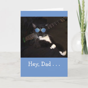 Carte Cool Chat Et Fête des pères De Guitare