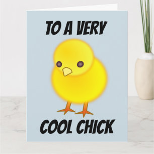 CARTE COOL CHICK BANNIER AMI GREETING CARD