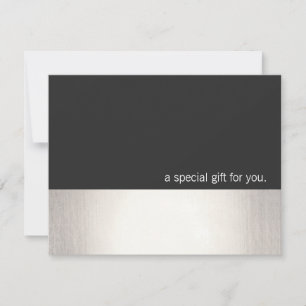Carte Cool Faux Silver Stripe Modern Cadeau Certificat