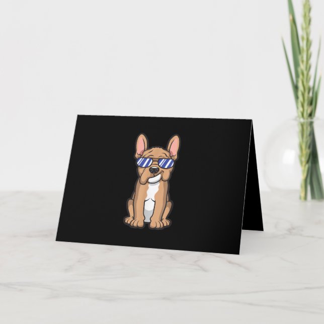 Carte Cool Français Bulldog Lunettes de soleil Cadeau (Devant)