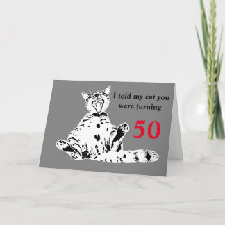 Carte Cool Funny Chat 50e anniversaire
