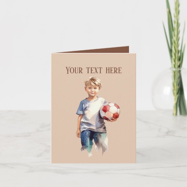 Carte Cool garçons soccer sports ajouter un texte (Devant)