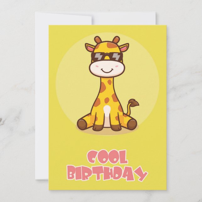 Carte Cool giraffe Flat Greeting Card (Devant)