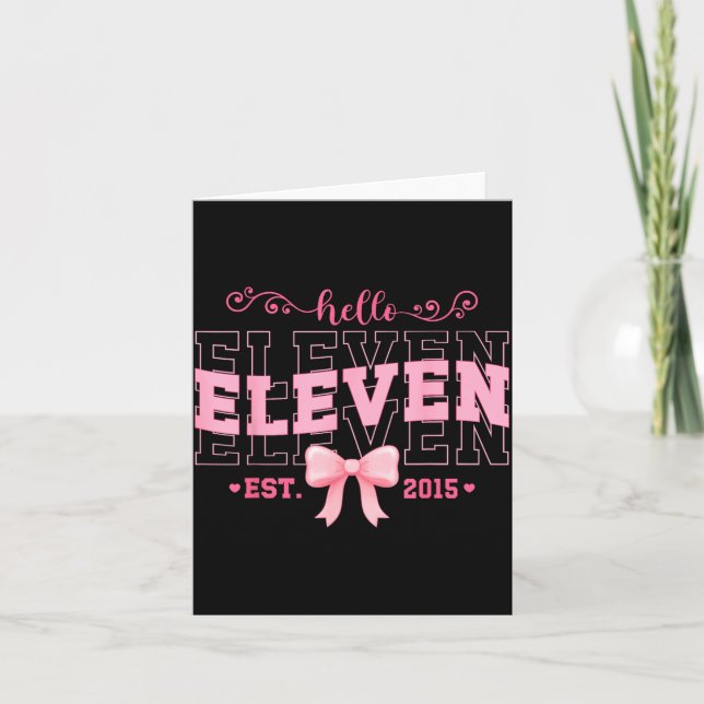 Carte Cool Hello Eleven Est 2015 Nk Coquette Bow 11 Birt (Devant)