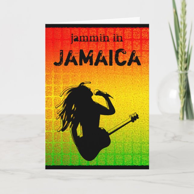 Carte Cool Jammin en Jamaïque Reggae Rastaman Rastafari (Devant)