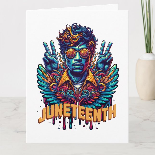 Carte Cool Junetten Black History Mois Angel Freedom (Devant)