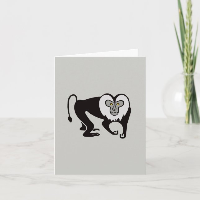 Carte Cool MACAQUE - Faune - Singe - Gris (Devant)