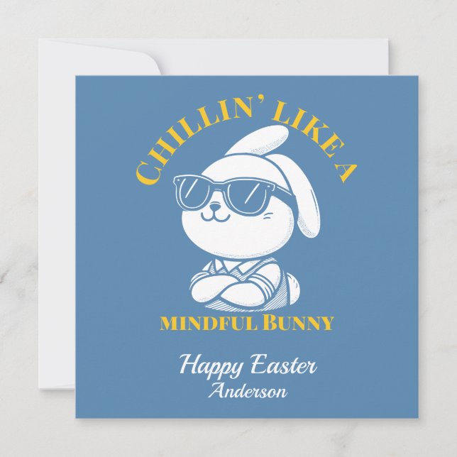 Carte Cool Minutieux Bunny Custom Pâques (Devant)