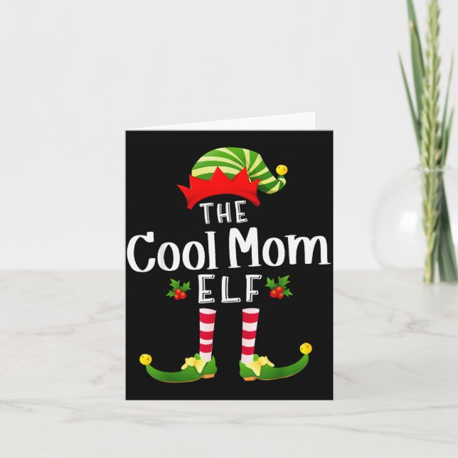 Carte Cool Mom Christmas Elf Matching Pajama X-mas Party (Devant)