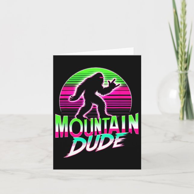 Carte Cool Mountain Dude Bigfoot Sasquatch Randonnée cad (Devant)