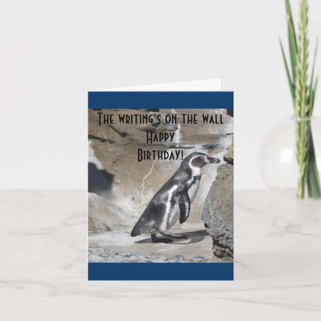 Carte Cool Penguin voeux d'anniversaire (Devant)