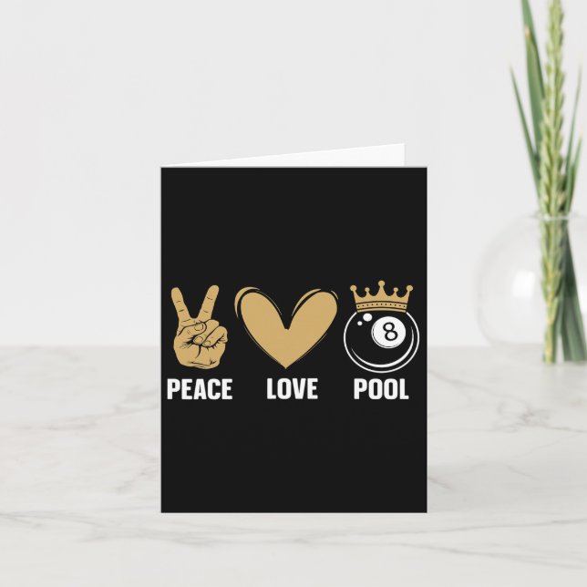 Carte Cool Pool Conception Pour Hommes Femmes Billard 8  (Devant)