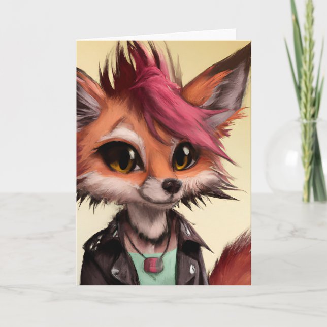 Carte Cool Punkrock Fox Adolescent Toutes les occasions  (Devant)