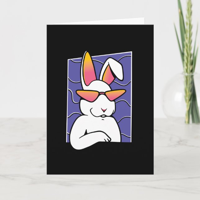 Carte Cool Retro rabbir (Devant)