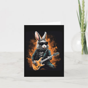 Carte Cool Rocker Bunny Pour Pâques Et Guitaristes Avec