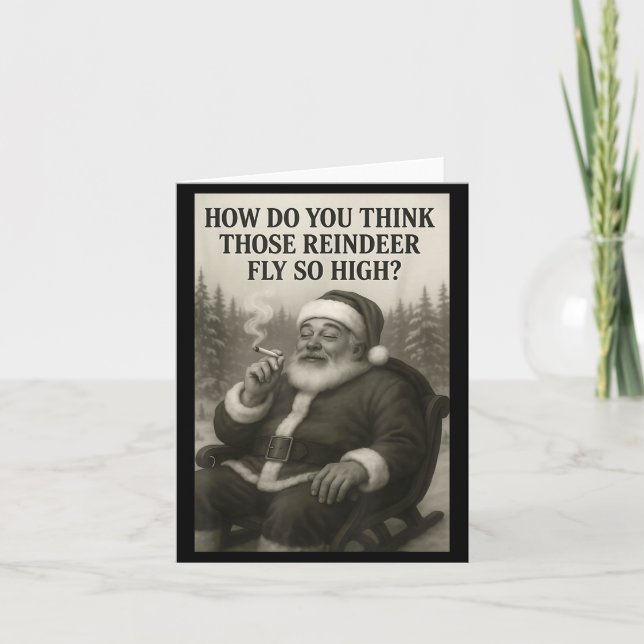 Carte Cool Santa Claus Smoking Weed Christmas Quote  (Devant)