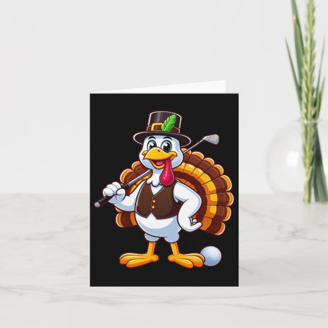 Carte Cool Thanksgiving Golf Gobble Player Turquie Golf  (Devant)