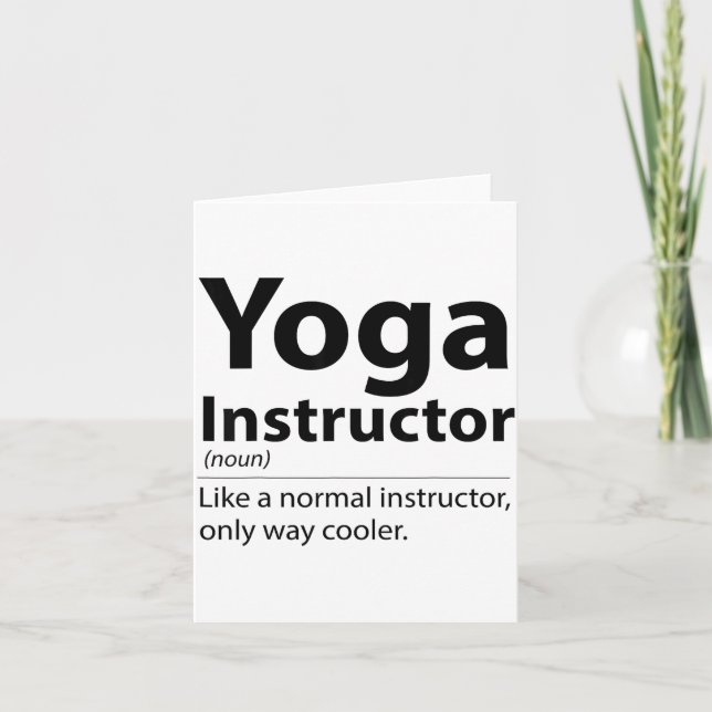 Carte Cool Yoga Instructor Definition Funny Yoga Lover  (Devant)