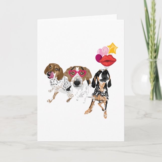 Carte Coonhound Valentine Triade (Devant)