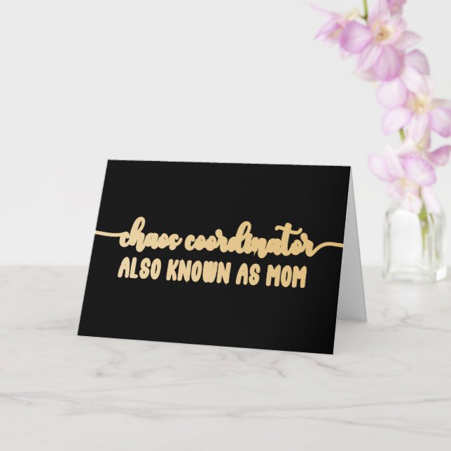 Carte Coordinateur du Chaos Faux Gold drôle Fête des Mèr (Orchidée)