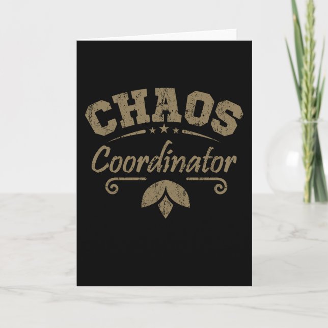 Carte COORDONNATEUR CHAOS Employé Du Mois Homeschool (Devant)