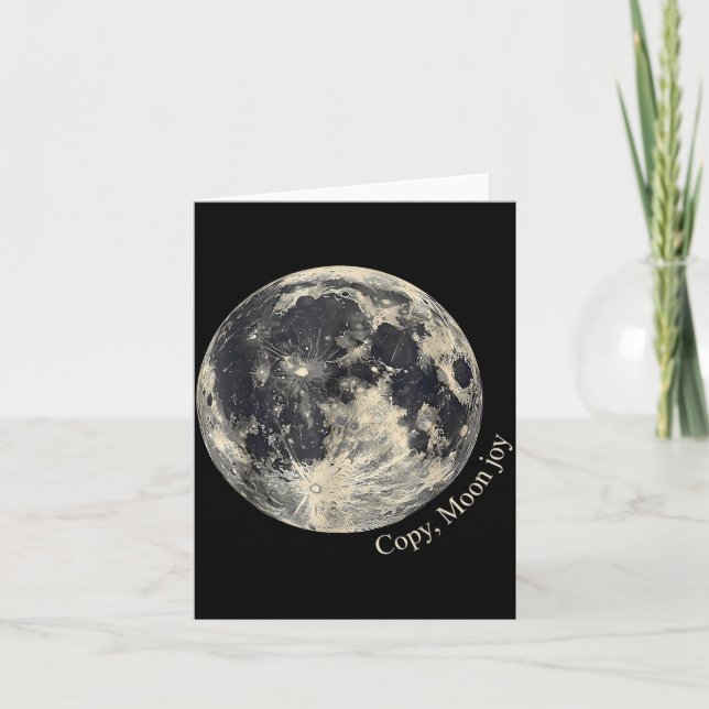 Carte Copie Rétro Lune Joie Citation Lunaire Drôle Amour (Devant)