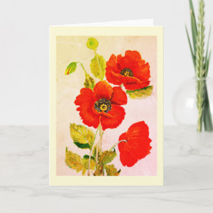 Carte Coquelicots rouges dans l'art raffiné
