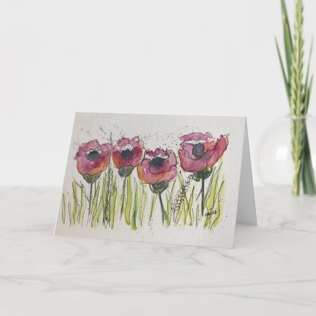 Carte Coquelicots sautillants (Devant)