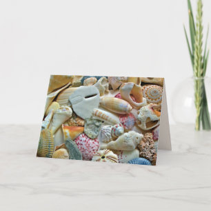 Carte Coques de plage colorées Nota blanc