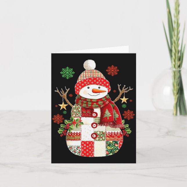 Carte Coquette Bonhomme de Neige Pour Ados Petits-enfant (Devant)