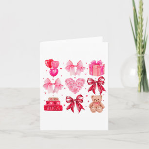 Carte Coquette Bow Coeur Valentines Fille Tee Femmes