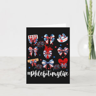 Carte Coquette Bow Fireworks Phlebotomie Joyeux 4 Juil