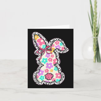 Carte Coquette Lapin Lapin Bow Floral Girl Happy E