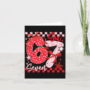 Carte Coquette Valentine 67 Six Seven Nœud Papillon Cœur