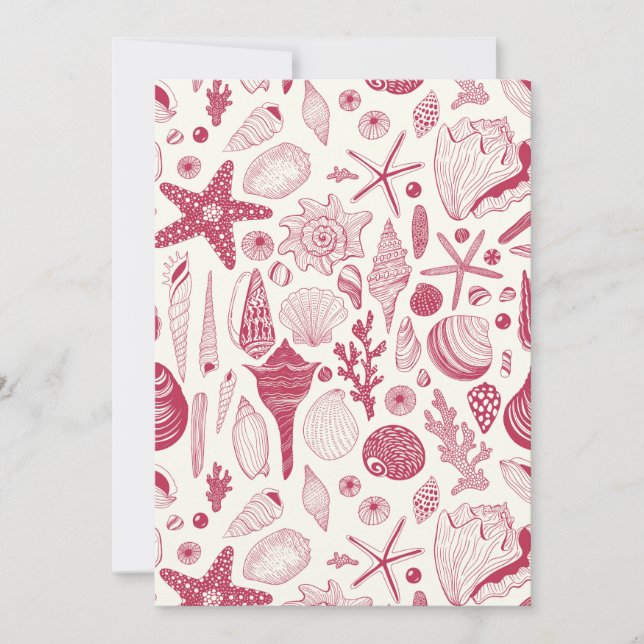 Carte Coquillages à Viva Magenta - Couleur de l'année 20 (Devant)