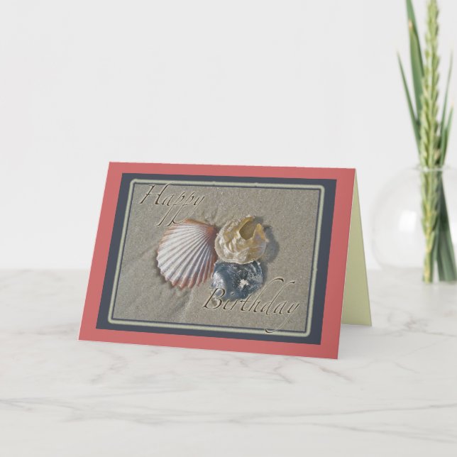 Carte Coquillages Joyeux Anniversaire Coordonner les art (Devant)
