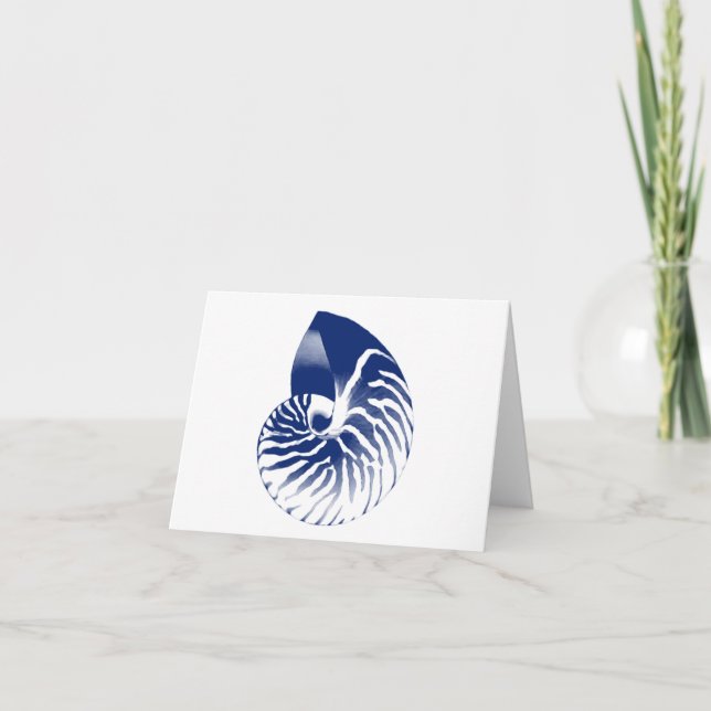 Carte Coquille de Nautilus - bleu marine et blanc (Devant)