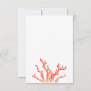 Carte Corail aquarelle mariage un côté art