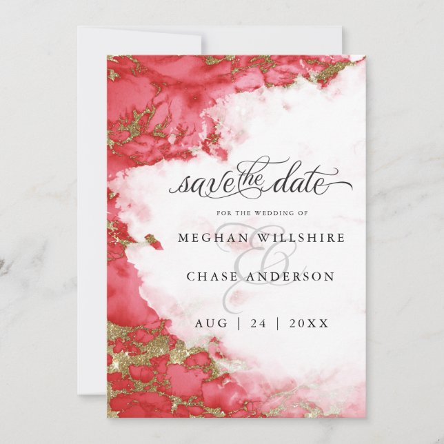 Carte Coral Tourmaline Aquarelle Géode BarefootBride™ (Devant)