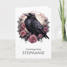 Corbeau gothique Rose rose foncé Académie