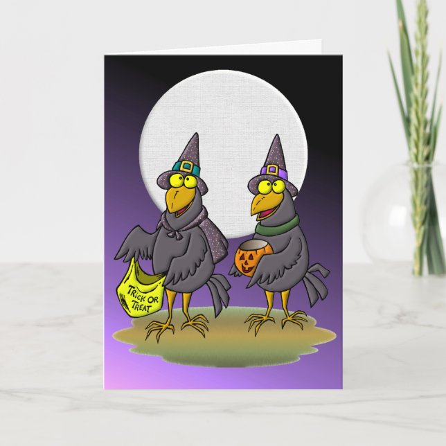Carte Corbeaux d'Halloween (Devant)
