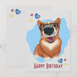 Carte Corgi aux lunettes de soleil. Les amateurs de corg