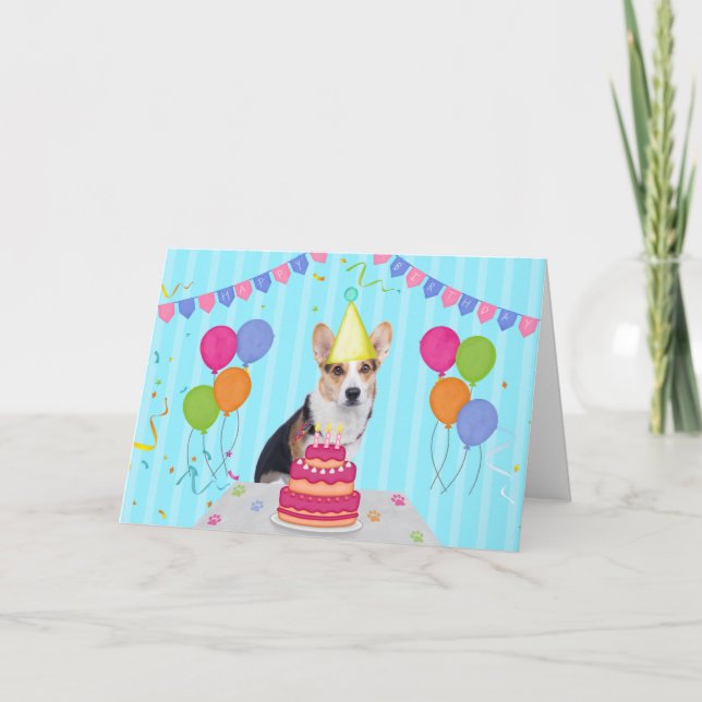 Carte Corgi Birthday Holiday Card (Devant)