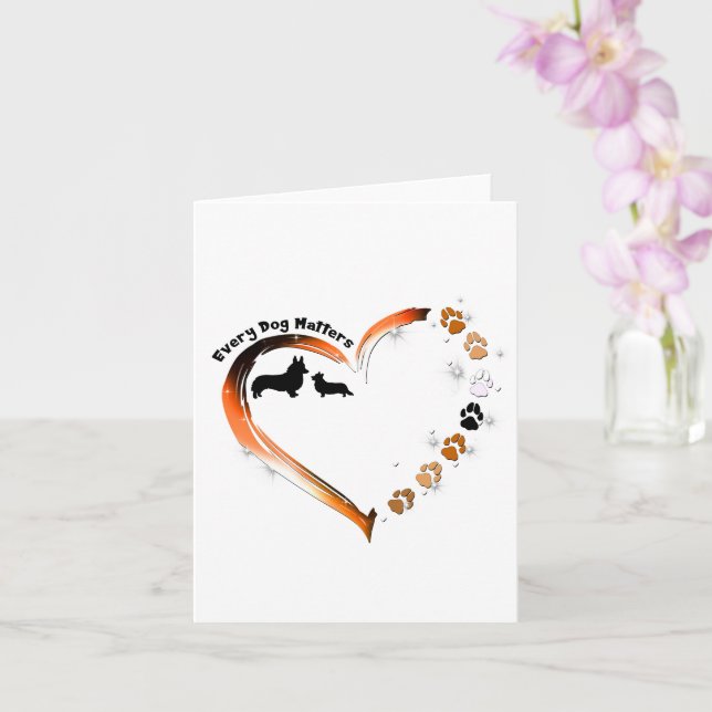 Carte Corgi Chaque Chien Compte Les Paws Coeur Chien (Orchidée)