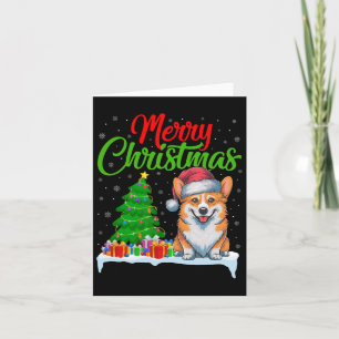 Carte Corgi Chien Feux de Noël Feux de Noël Fantastique