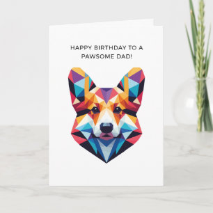 Carte Corgi Chien Personnalisé Art géométrique Anniversa