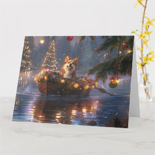 Carte Corgi Christmas Festive Voyage