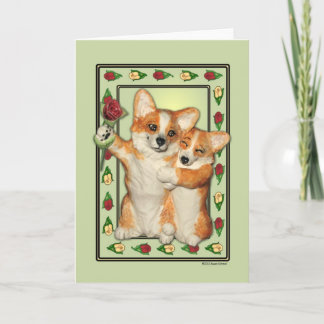 Carte Corgi Couple Greeting Card