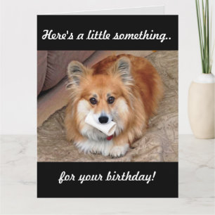 Carte Corgi d'anniversaire drôle avec os